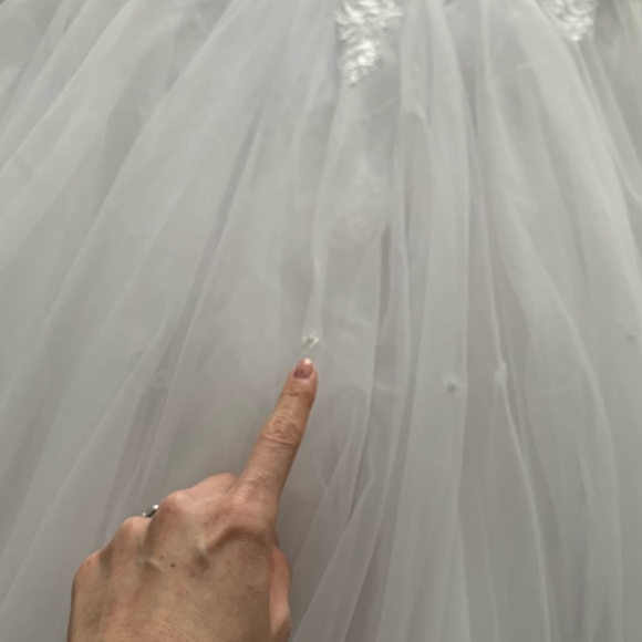 David’s Bridal - Long Sleeve Off-the-Shoulder Trumpet Wedding Dress (WG3943) - Picture 5 of 10